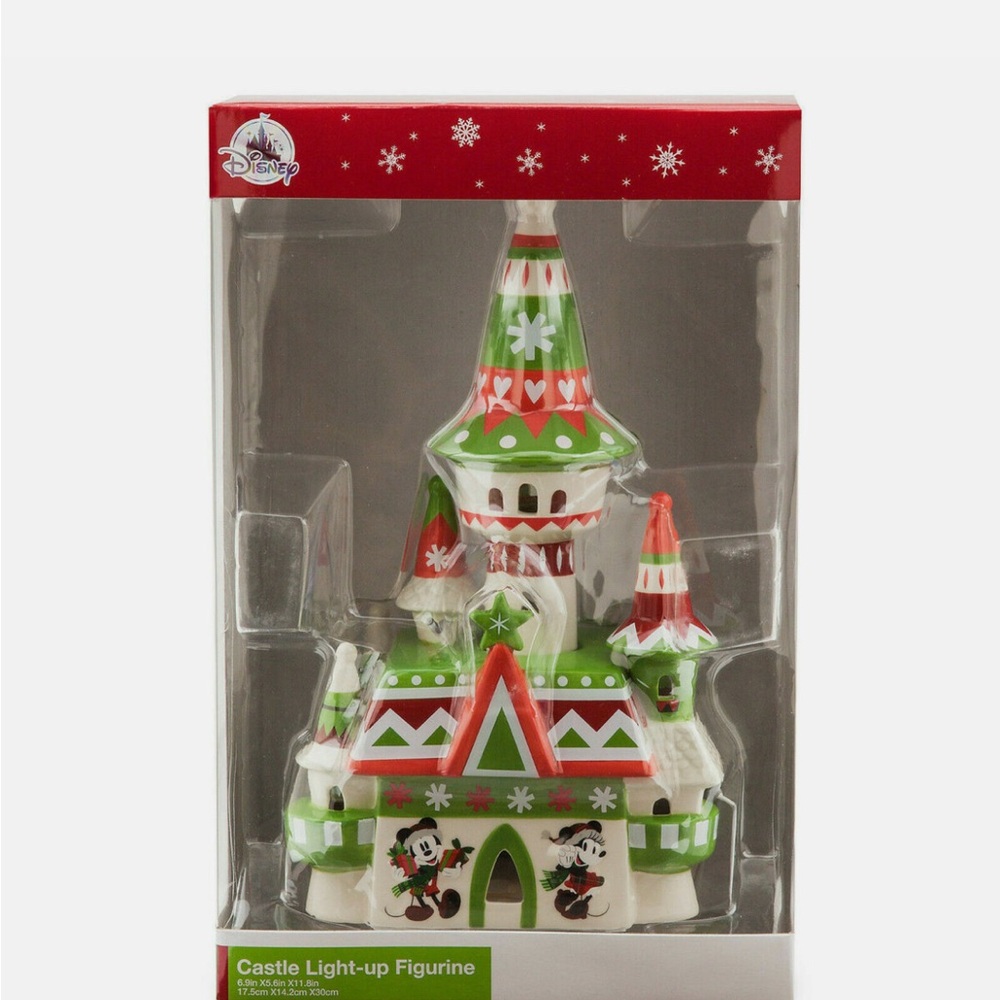 NEW in Box Disney Parks Christmas Castle Light-Up Figurine